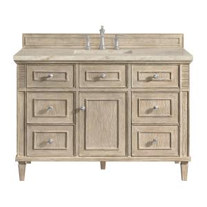 Lorelai 48" Single Vanity, Whitewashed Oak, w/ 3 CM Tajnar Eclos Top w/FreePower Wireless Charger