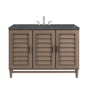 Portland 48IN Single Vanity Whitewashed Walnut w/ 3 CM Parisien Bleu Silestone Top w/FreePower Wireless Charger