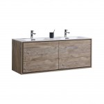 DeLusso Double Sink Modern Bathroom Vanity