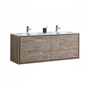 DeLusso Double Sink Modern Bathroom Vanity