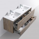 DeLusso Double Sink Modern Bathroom Vanity