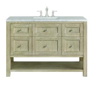 Breckenridge 48" Single Vanity, Whitewashed Oak w/ 3 CM Eternal Jasmine Pearl Silestone Top w/FreePower Wireless Charger