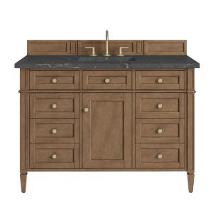 Brittany 48" Single Vanity, Pecan w/ 3 CM Parisien Bleu Silestone Top