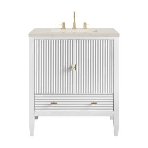 Myrrin 30" Single Vanity, Bright White w/ 3 CM Siberian Silestone Top