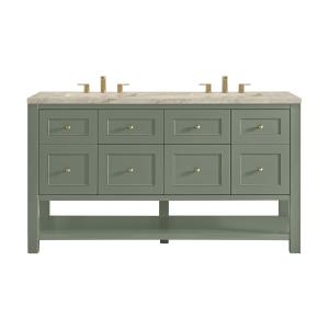 Breckenridge 60" Double Vanity, Smokey Celadon, w/ 3 CM Tajnar Eclos Top