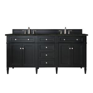 Brittany 72" Double Vanity, Black Onyx, w/ 3 CM Phantome Eclos Top