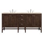 Addison 72" Double Vanity, Mid-Century Acacia, w/ 3 CM Tajnar Eclos Top