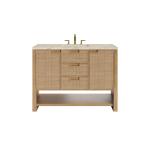 Solene 48" Single Vanity, Seaside Oak, w/ 3 CM Tajnar Eclos Top w/FreePower Wireless Charger