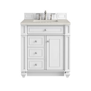Bristol 30" Single Vanity, Bright White, w/ 3 CM Siberian Silestone Top