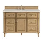 Lorelai 48" Single Vanity, Light Natural Oak, w/ 3 CM Siberian Silestone Top w/FreePower Wireless Charger