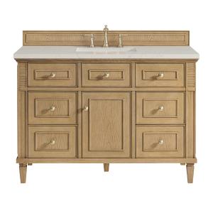 Lorelai 48" Single Vanity, Light Natural Oak, w/ 3 CM Siberian Silestone Top w/FreePower Wireless Charger