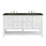 Breckenridge 60" Double Vanity, Bright White, w/ 3 CM Phantome Eclos Top