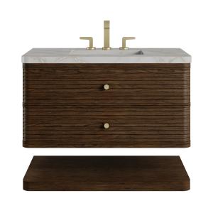 Allamari 36" Single Vanity, Sable w/ 3 CM Victorian Silver Silestone Top