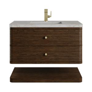 Allamari 36" Single Vanity, Sable w/ Single Hole 3 CM Victorian Silver Silestone Top
