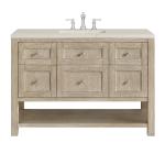 Breckenridge 48" Single Vanity, Whitewashed Oak, w/ 3 CM Siberian Silestone Top w/FreePower Wireless Charger