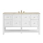 Breckenridge 60" Single Vanity, Bright White, w/ 3 CM Tajnar Eclos Top