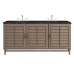Portland 72IN Double Vanity Whitewashed Walnut w/ 3 CM Phantome Eclos Top