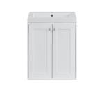 Chianti 24" Single Vanity, Glossy White w/ White Glossy Composite Stone Top