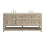 Breckenridge 72" Double Vanity, Whitewashed Oak, w/ 3 CM Tajnar Eclos Top