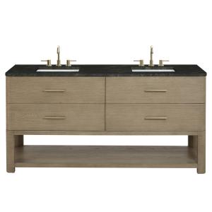 Lucian 72" Double Vanity, Pebble Oak, w/ 3 CM Phantome Eclos Widespread Top