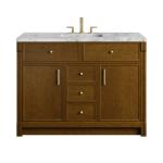 Bellshire 48" Single Vanity, Honey Oak w/ 3 CM Carrara Marble Top