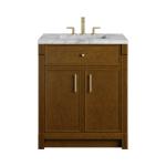 Bellshire 30" Single Vanity, Honey Oak w/ 3 CM Carrara Marble Top