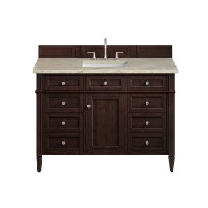 Brittany 48" Single Vanity, Burnished Mahogany, w/ 3 CM Tajnar Eclos Top