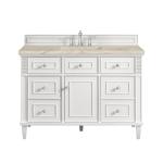 Lorelai 48" Single Vanity, Bright White, w/ 3 CM Tajnar Eclos Top