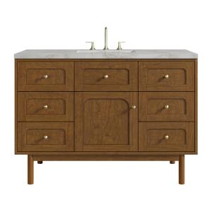 Laurent 48" Single Vanity, Honey Oak w/ 3 CM Victorian Silver Silestone Top