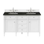 Brittany 60" Double Vanity in Bright White, w/ 3 CM Phantome Eclos Top