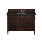 Brittany 48" Single Vanity, Burnished Mahogany, w/ 3 CM Phantome Eclos Top