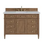 Brittany 48" Single Vanity, Pecan w/ 3 CM Ethereal Noctis Silestone Top