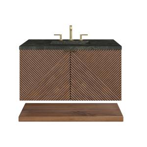 Marcello 36" Single Vanity, Chestnut, w/ 3 CM Phantome Eclos Top