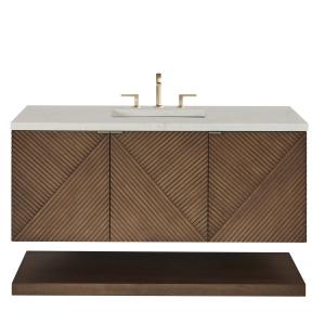 Marcello 48" Single Vanity, Chestnut, w/ 3 CM Siberian Silestone Top w/FreePower Wireless Charger