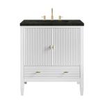 Myrrin 30" Single Vanity, Bright White w/ 3 CM Phantome Eclos Top