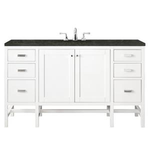 Addison 60" Single Vanity, Glossy White, w/ 3 CM Phantome Eclos Top