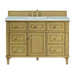 Lorelai 48" Single Vanity, Light Natural Oak w/ 3 CM Victorian Silver Silestone Top w/FreePower Wireless Charger