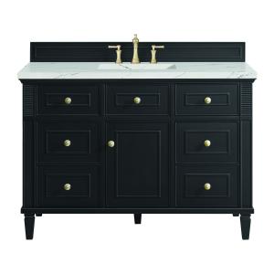 Lorelai 48" Single Vanity, Black Onyx w/ 3 CM Ethereal Noctis Silestone Top w/FreePower Wireless Charger