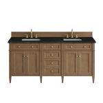 Brittany 72" Double Vanity, Pecan w/ 3 CM Phantome Eclos Top