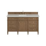 Brittany 60" Single Vanity, Pecan w/ 3 CM Lime Delight Silestone Top