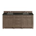 Bristol 72" Double Vanity, Whitewashed Walnut, w/ 3 CM Phantome Eclos Top