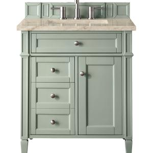 Brittany 30" Single Vanity, Sage Green, w/ 3 CM Tajnar Eclos Top