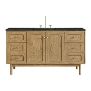 Laurent 60" Single Vanity, Light Natural Oak, w/ 3 CM Phantome Eclos Top