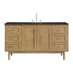 Laurent 60" Single Vanity, Light Natural Oak, w/ 3 CM Phantome Eclos Top