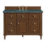 Lorelai 48" Single Vanity, Mid-Century Walnut w/ 3 CM Parisien Bleu Silestone Top w/FreePower Wireless Charger
