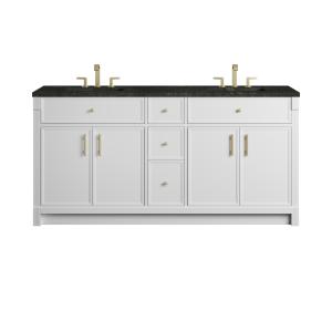Bellshire 72" Double Vanity, Bright White w/ 3 CM Phantome Eclos Top