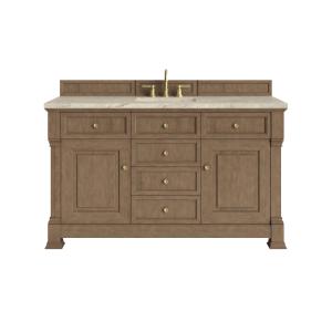 Brookfield 60" Single Vanity, Pecan, w/ 3 CM Tajnar Eclos Top