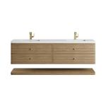 Allamari 72" Double Vanity, Dune Mist w/ Single Hole 3 CM White Zeus Silestone Top