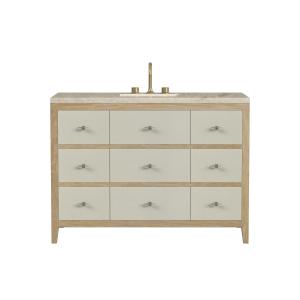 Celeste 48" Single Vanity, Sunwashed Oak with Embossed Shagreen, w/ 3 CM Tajnar Eclos Top