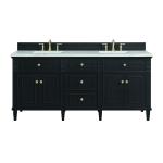 Lorelai 72" Double Vanity, Black Onyx w/ 3 CM Ethereal Noctis Silestone Top w/FreePower Wireless Charger